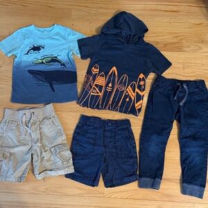 Boys Springtime Cargo Shorts, Graphic Tee 5 pc bundle, size 4